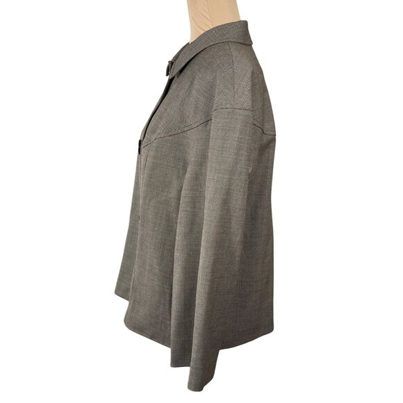 Jones New York Jacket Taupe Button Front Size 14 Stretch Wool Blend Blazer - Picture 2 of 7